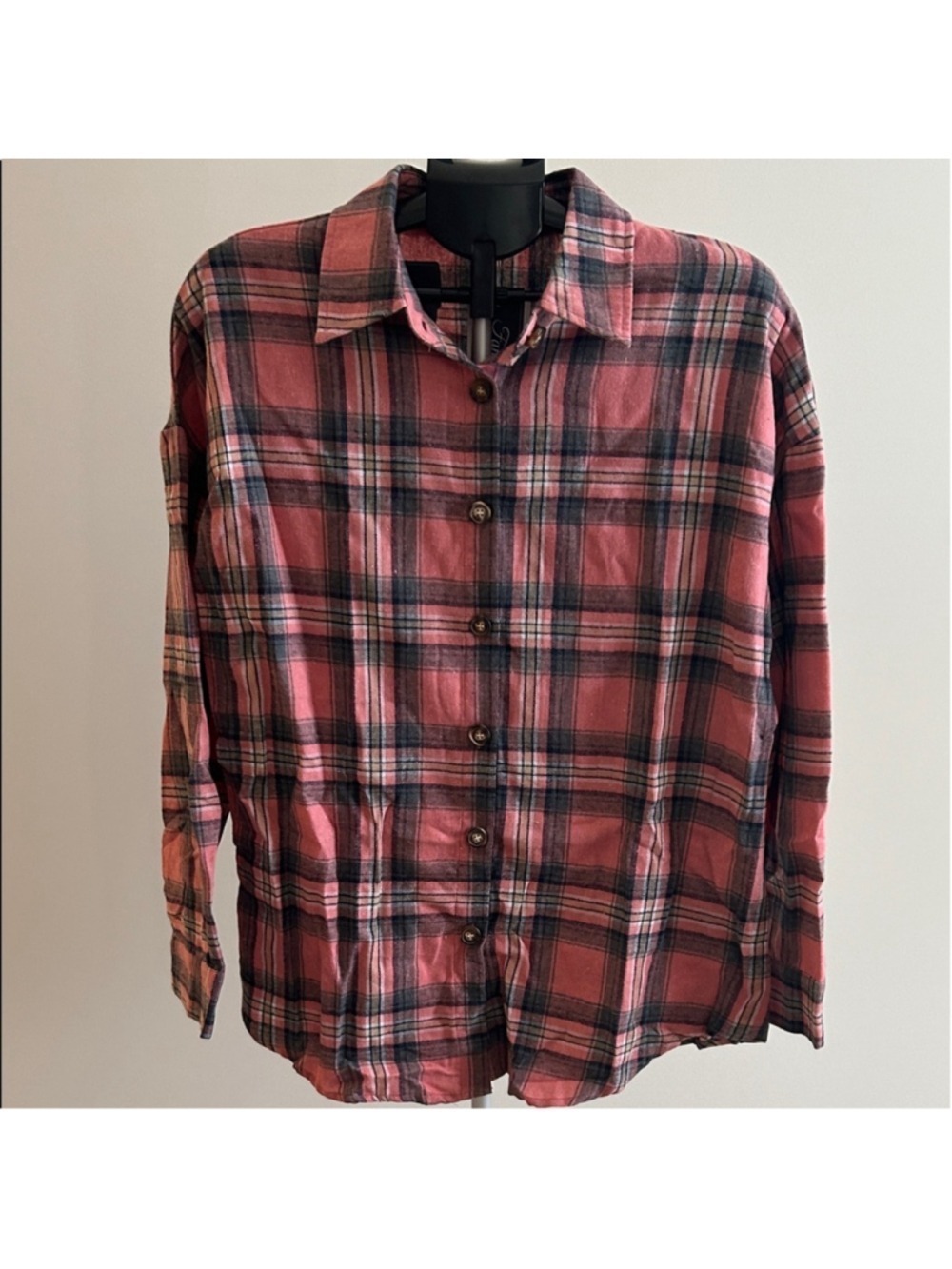 Plaid Button Down Shirt - Pink
